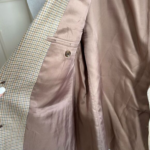 Lauren Ralph Lauren suit jacket blazer size 42R 100% silk houndstooth pattern - Picture 11 of 11